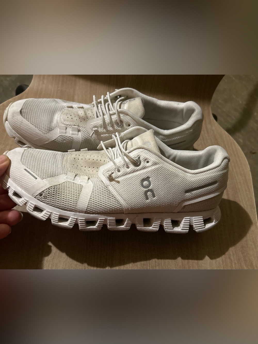 On Running womans White Cloudfoam Mesh Sneakers